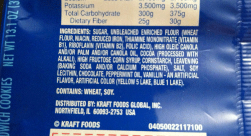 oreos ingredients list