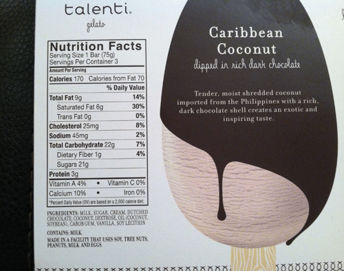 Talenti Caribbean Coconut Gelato, one pint