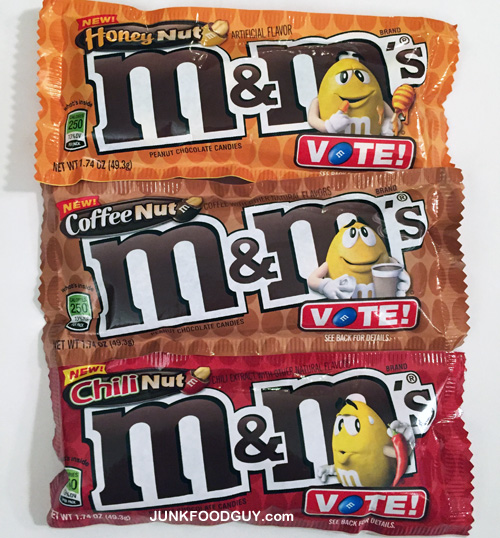 FATGUYFOODBLOG: M&M's have gone nuts! THREE NEW FLAVORS: Honey Nut